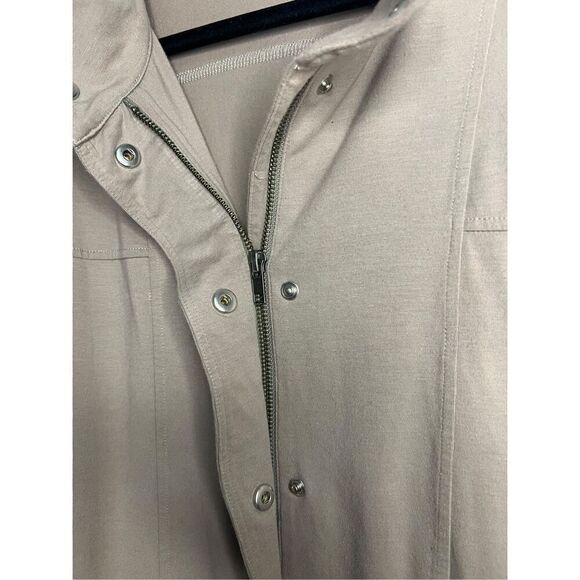 Eileen Fisher Women’s Large Jacket Beige Full Zip Snap Front Organic Cotton - Picture 5 of 7